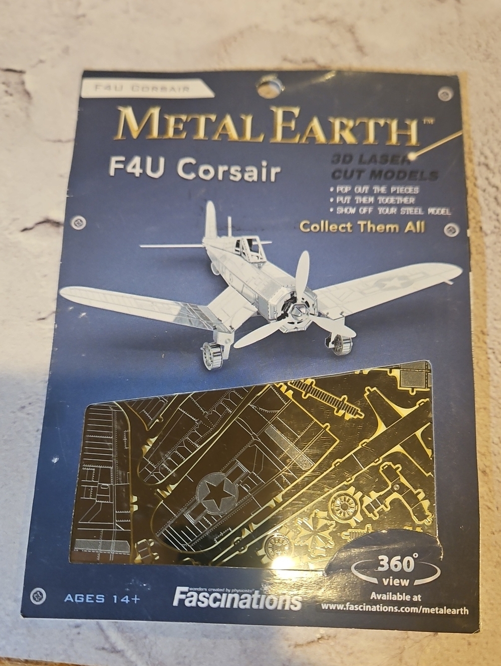 🌟3/$25🌟 F4U Corsair Steel 3D Laser Cut Model - Silver Color